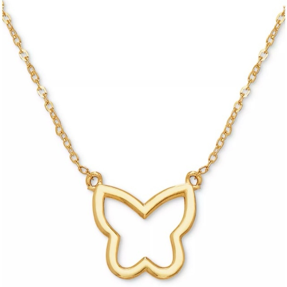 10k Solid Gold Butterfly Necklace
